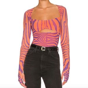 AFRM Noreen Top in Orange Zebra